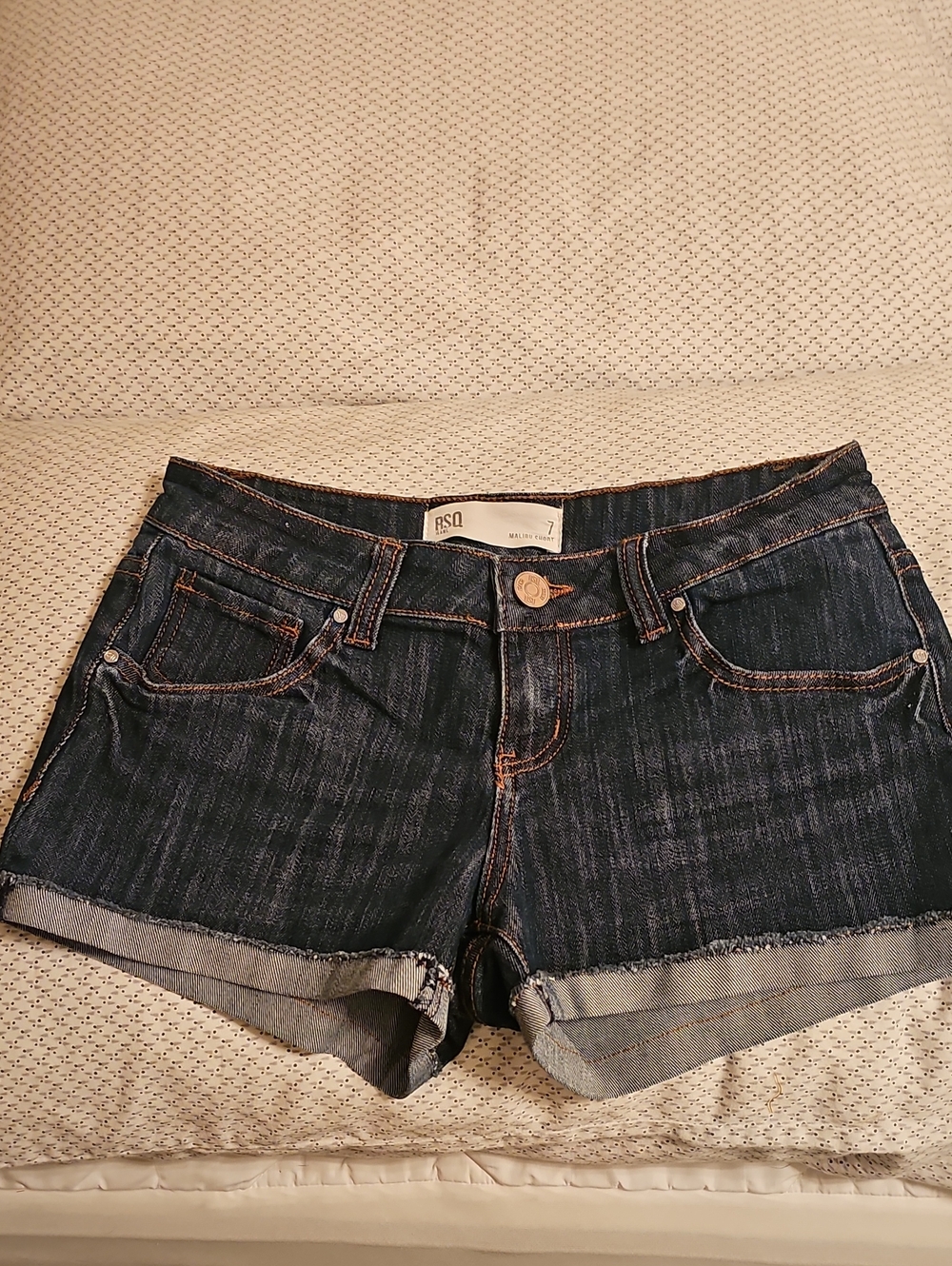 RSQ Dark Indigo Roll-Cuff Denim Shorts